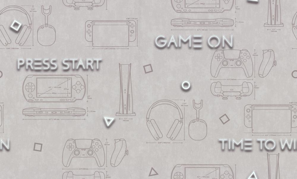 HomeColor Gamepad / Геймпад мотив / HC72157-42 / 8 / 10,05*1,06 / Винил на Флизелине